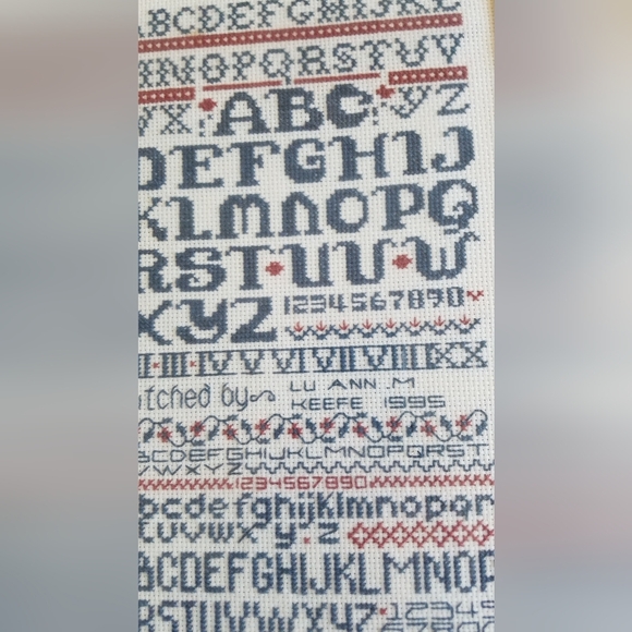 Framed Glass Cross Stitch Alphabet Numbers Ready to hang - Picture 3 of 9